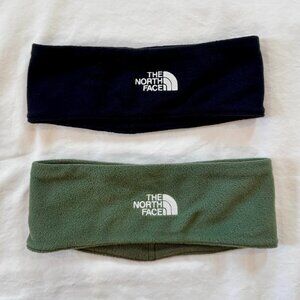 The North Face Fleece Ear Warmers Lot of 2 🖤💚 Black & Forest Green Unisex